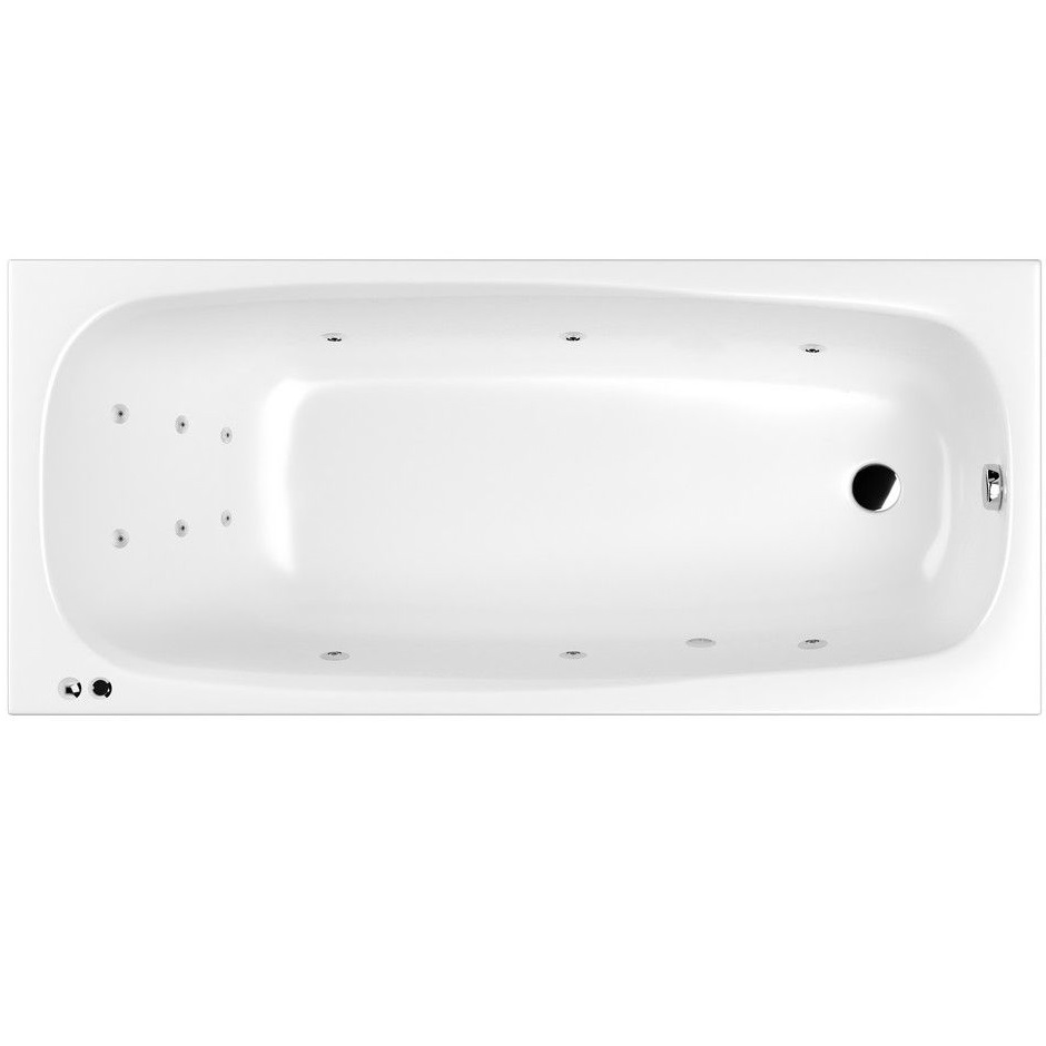 Ванна гидромассажная Whitecross Layla LINE 0102.180080.100.LINE.CR 180x80 см, (белый глянцевый, хром),  каркас, слив-перелив